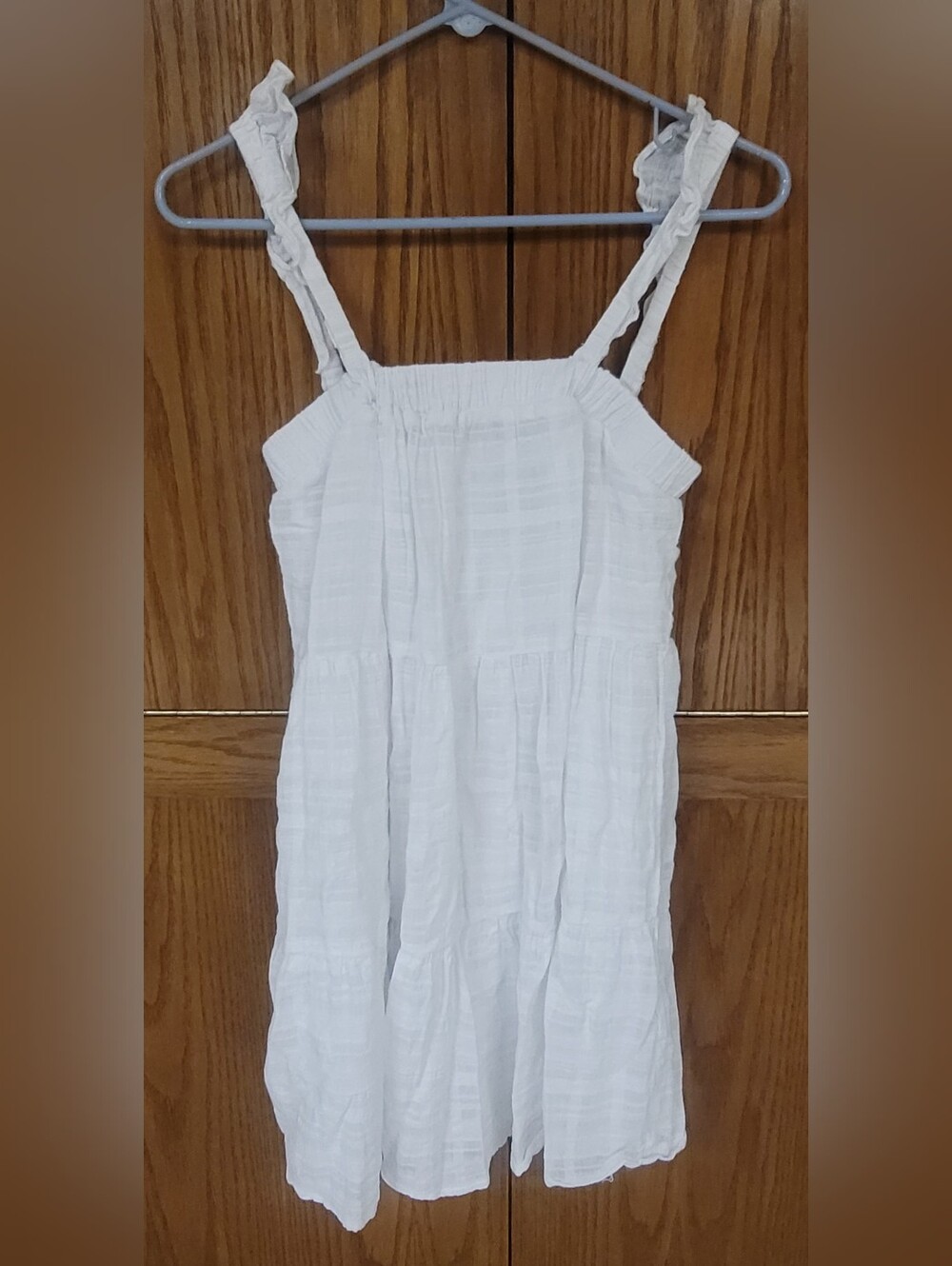 Trixxi Cream Smocked Ruffle Strap Camisole Dress